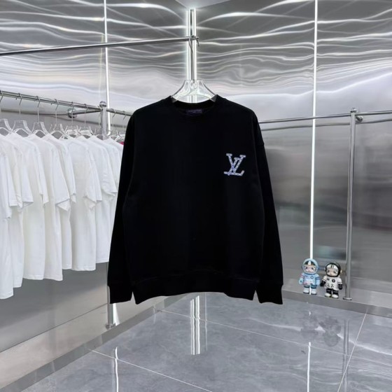 Louis Vuitton Crew Neck Long Sleeve Sweatshirt with 3D Silicone Craftsmanship, Unisex Loose Fit
